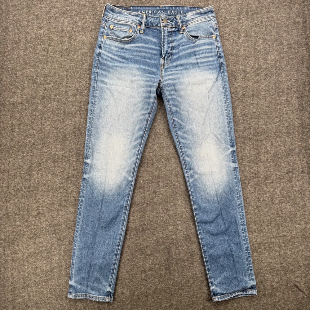 American Eagle Athletic Skinny Jeans Mens 30 Medium Wash Blue Denim Preppy